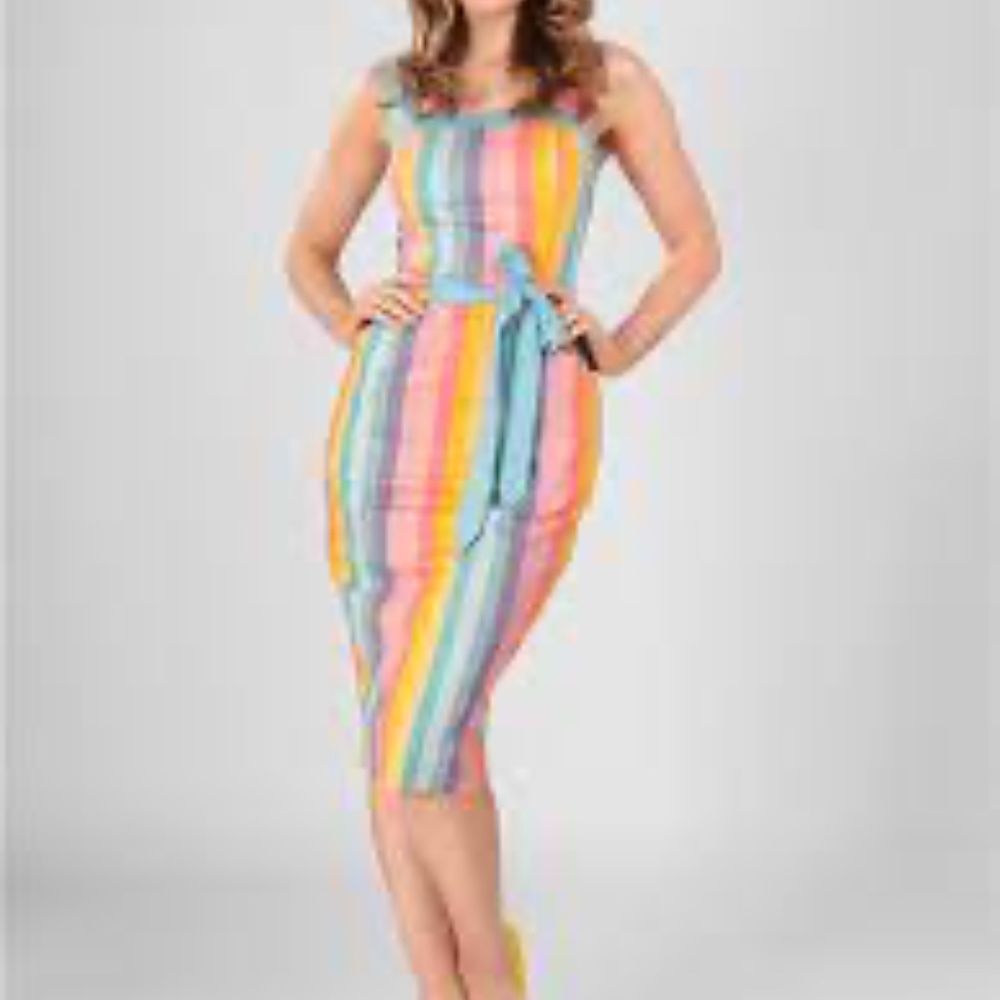 Collectif Tess Dreamy Pencil Dress NWT US10 pockets